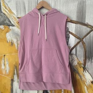 Women's Champion Pink Drawstring Hooded Sleeveless Workout Top